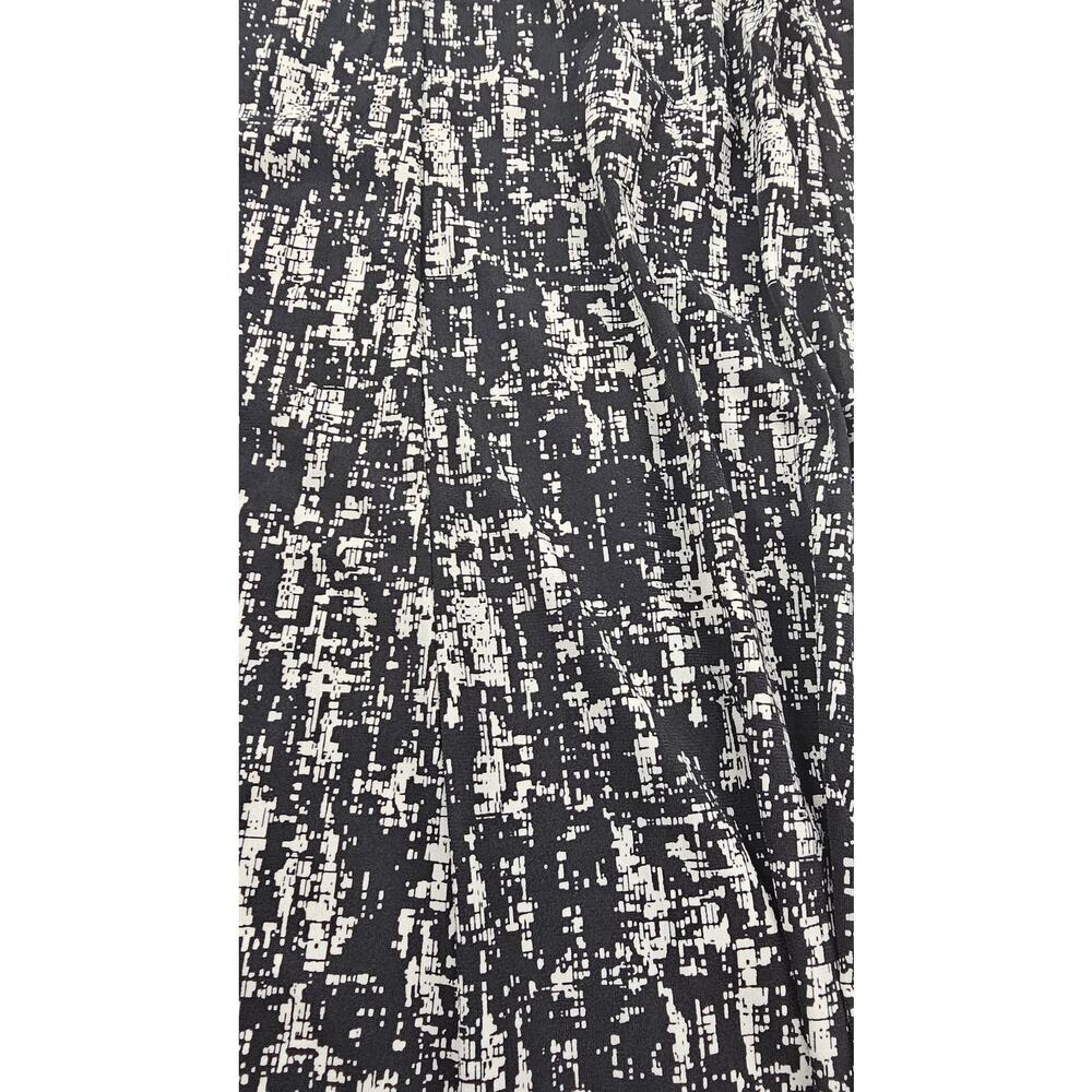 Vintage appleseeds PETITE L PL black white paint splatter pull on skirt modest + - Picture 2 of 6